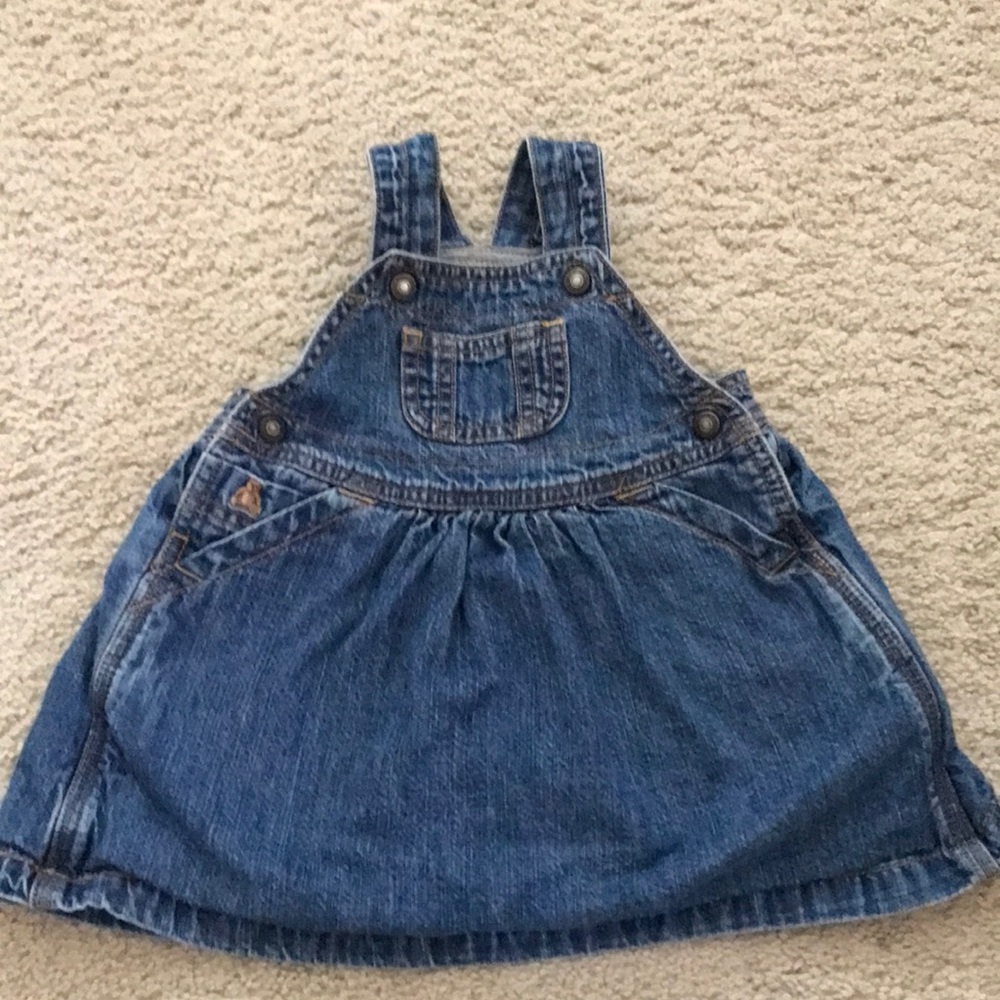 Baby Gap girls denim jumper. Size 3-6 months.